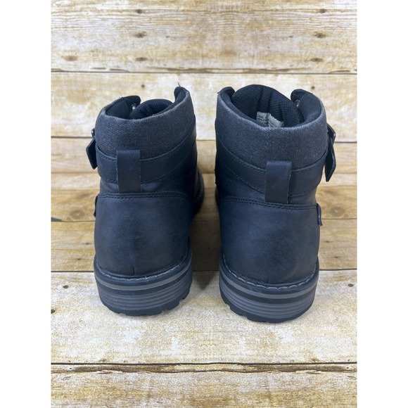 Men's Perry Ellis Black Ankle Boots Size 12 Lace Up Buckle Accent Casual - Picture 5 of 9
